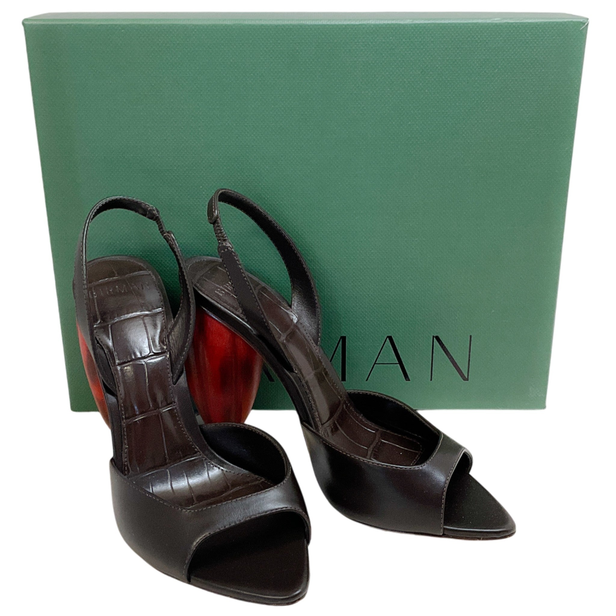 Alexandre Birman Cacau Leather Slingback Sandals