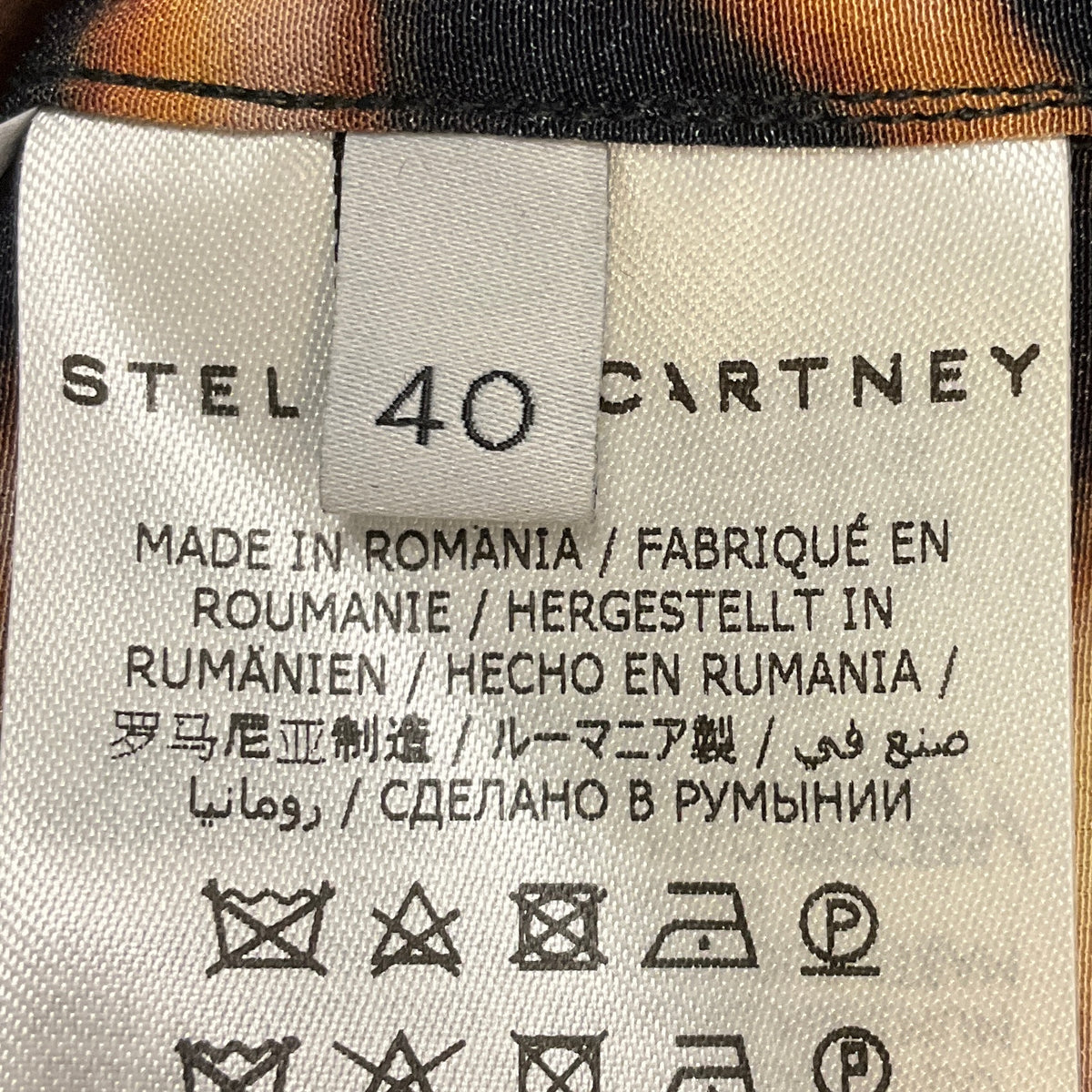 Stella McCartney Tan / Black Leopard Print Silk Blouse