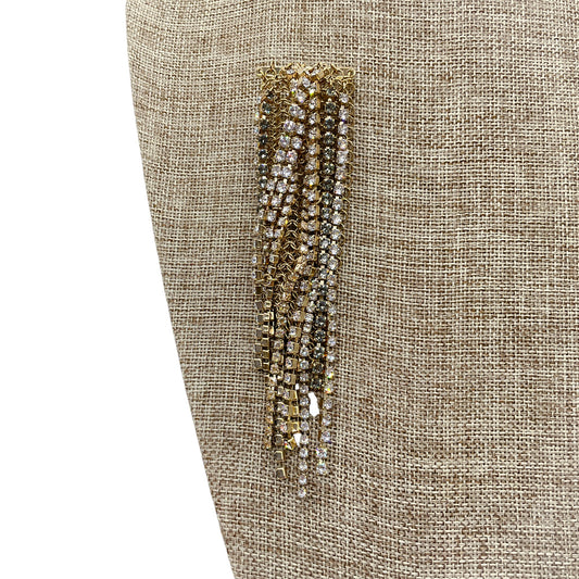 Lanvin Crystal Embellished Fringed Gold-tone Brooch