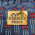Load image into Gallery viewer, Hermes Vintage Blue / Red Rope and Belt Print Silk Robe with Belt
