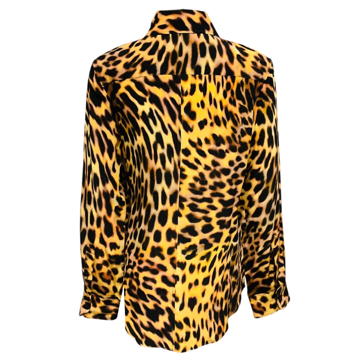 Stella McCartney Tan / Black Leopard Print Silk Blouse