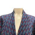 Load image into Gallery viewer, Hermes Vintage Blue / Red Rope and Belt Print Silk Robe with Belt
