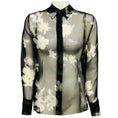 Load image into Gallery viewer, Altuzarra Black / Ivory Floral Printed Sheer Chiffon Chika Top
