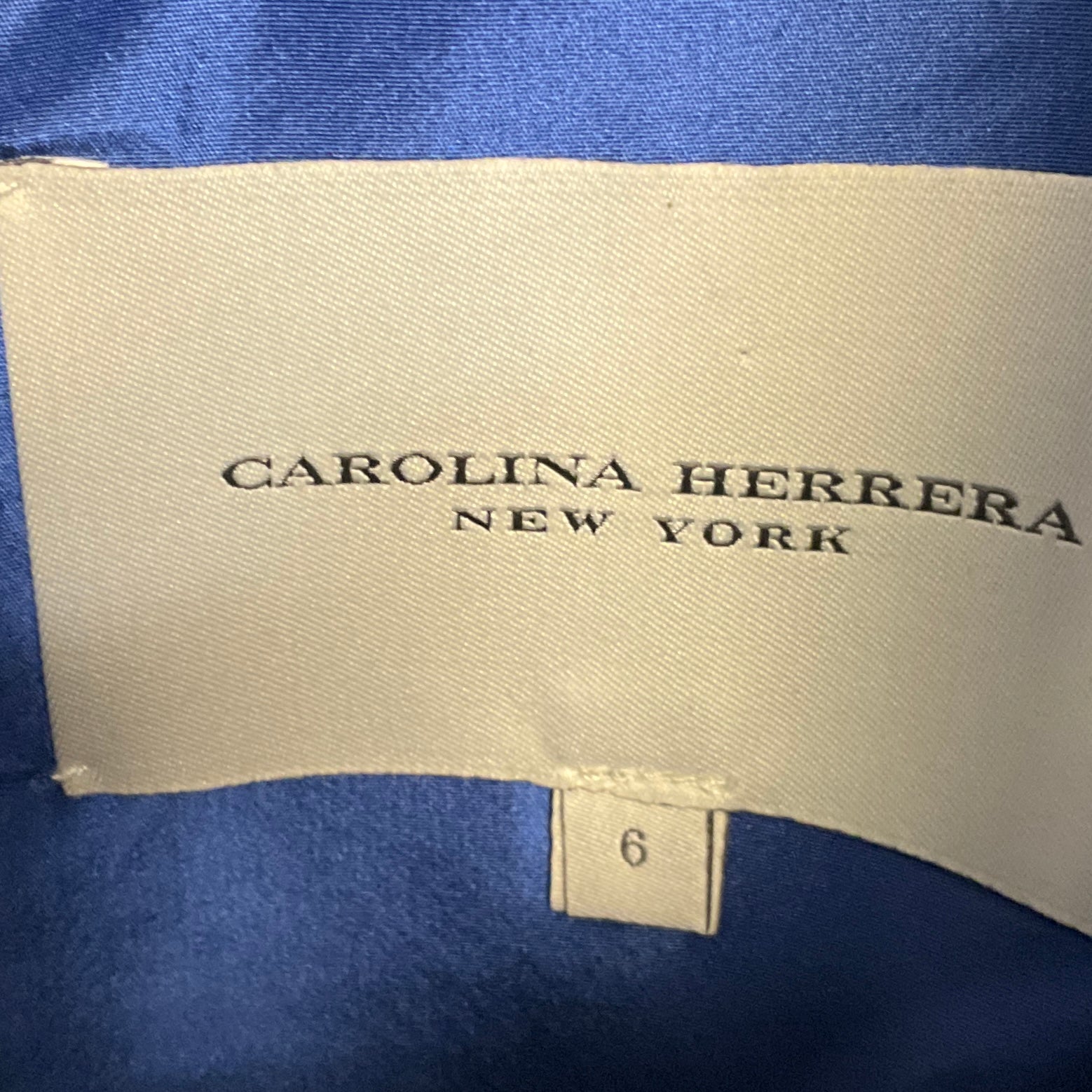 Carolina Herrera Blue Silk Taffeta Gown / Formal Dress