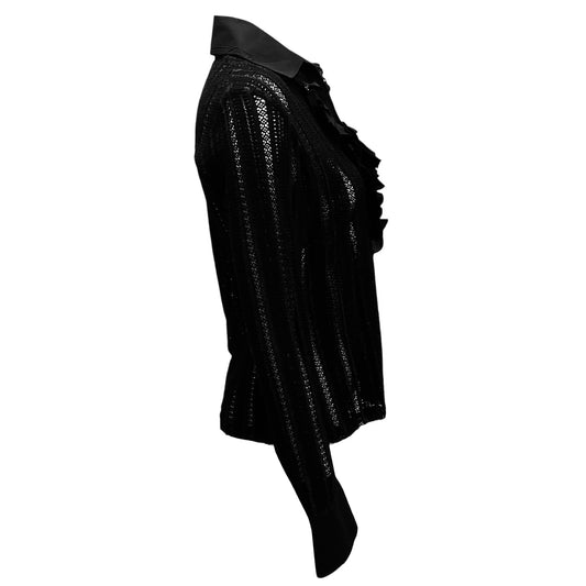 Anne Fontaine Black Ruffled Amelie Blouse