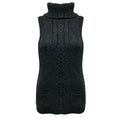 Load image into Gallery viewer, Oscar de la Renta Charcoal Grey Sleeveless Cashmere Knit Turtleneck Sweater
