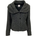 Load image into Gallery viewer, Armani Collezioni Grey / Black Tweed Shawl Collar Jacket
