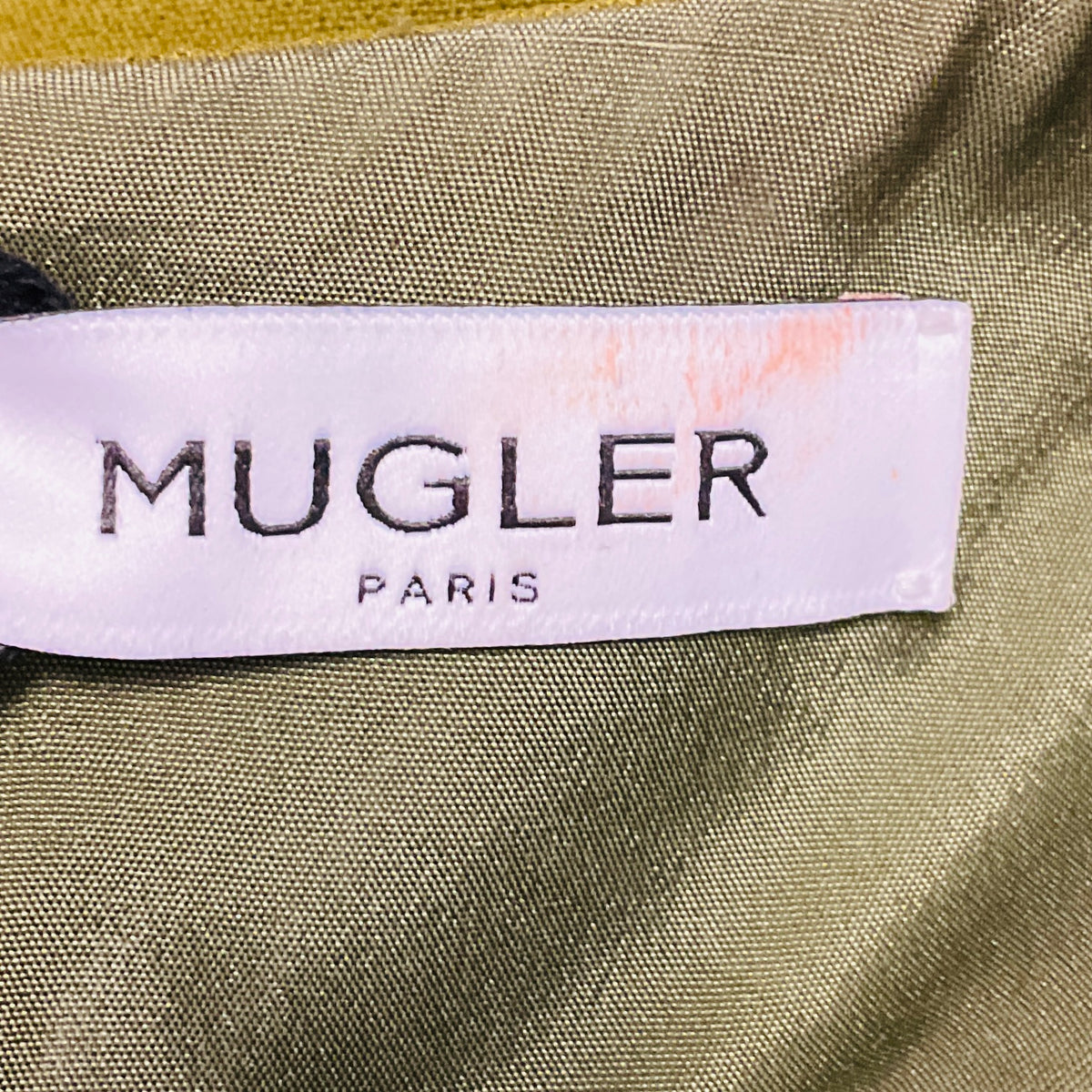 Mugler Khaki Green Asymmetric Sleeveless Crepe Top