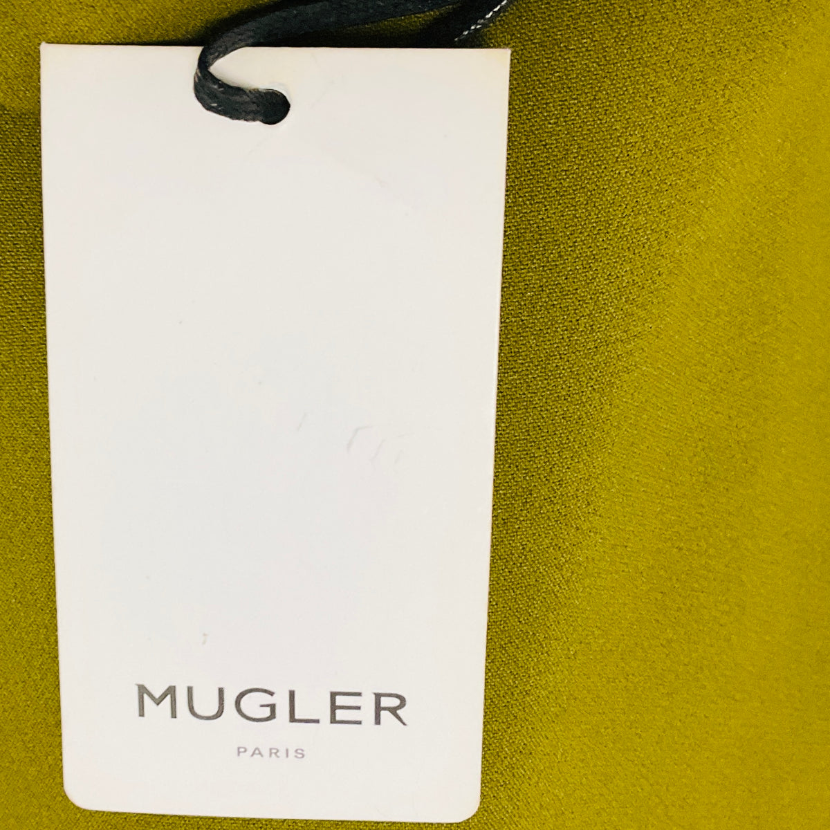Mugler Khaki Green Asymmetric Sleeveless Crepe Top