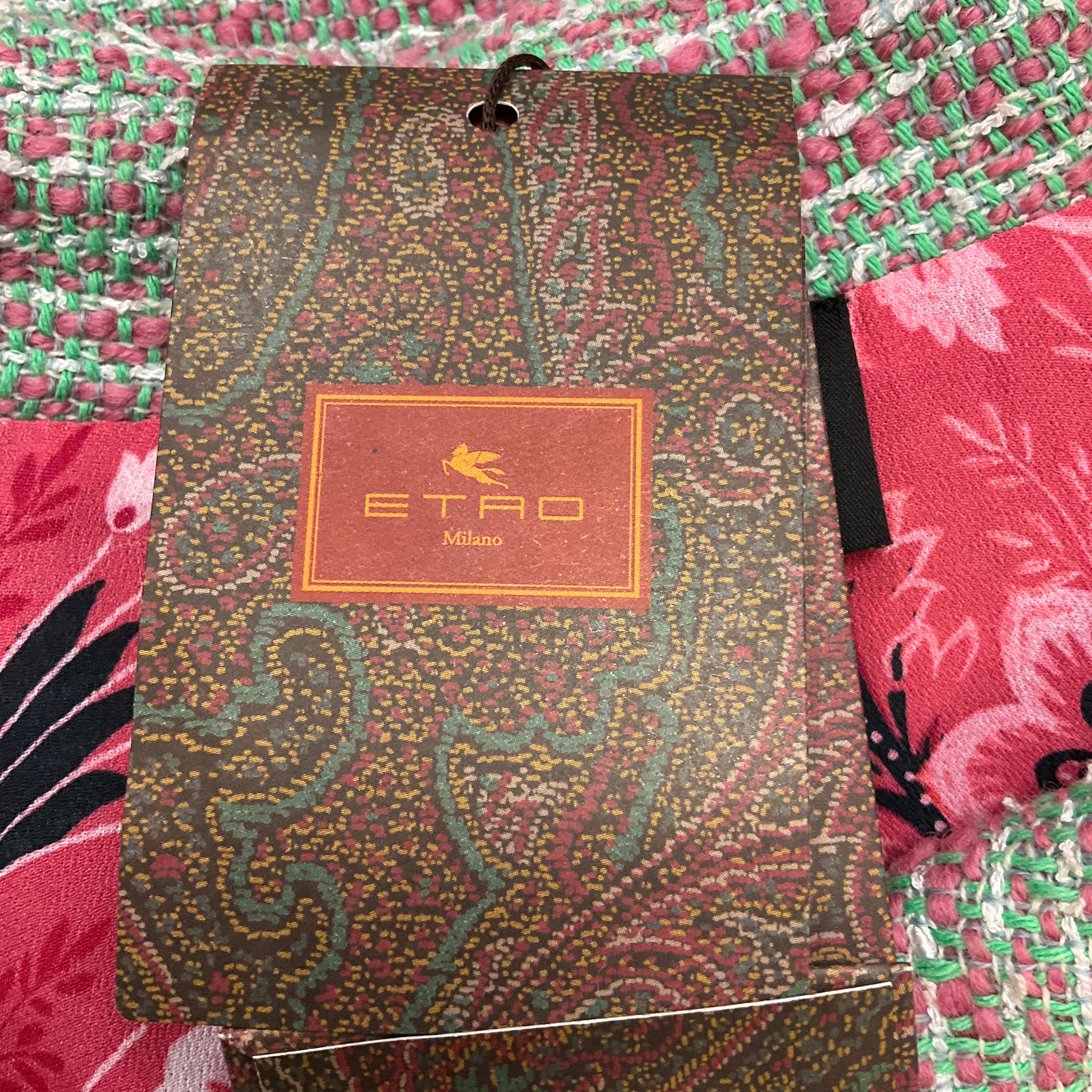 Etro Green / Pink Wool and Cotton Tweed Polo Dress