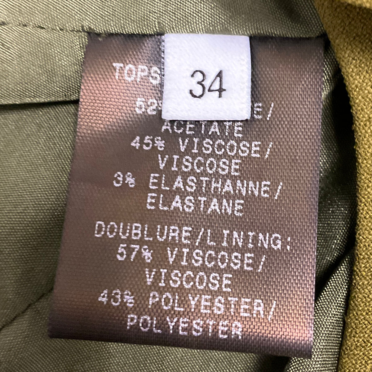 Mugler Khaki Green Asymmetric Sleeveless Crepe Top