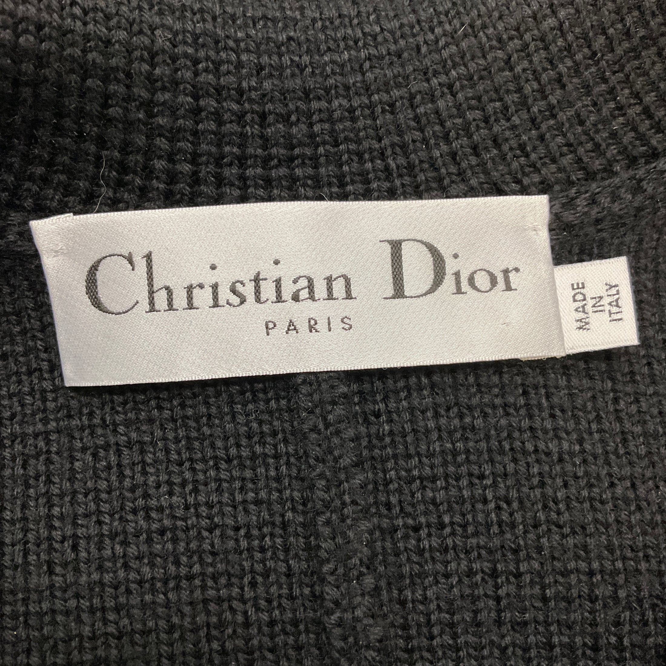 Christian Dior Black Double Breasted Wool Knit Bar Jacket