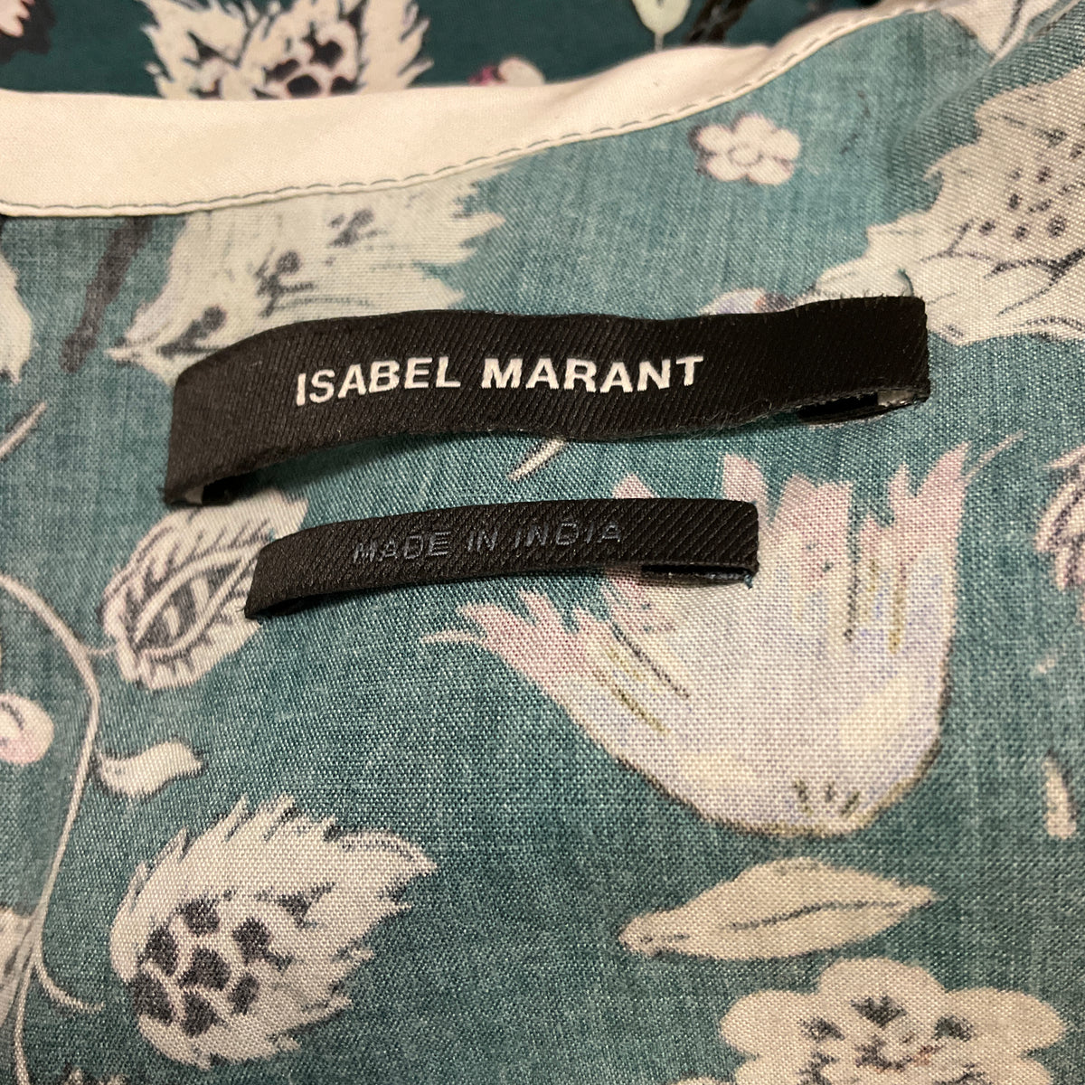 Isabel Marant Dark Green Multi Celwood Cotton Top