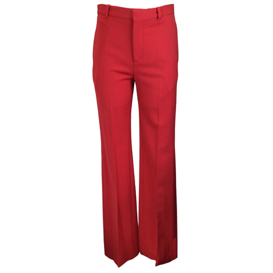 Balenciaga Red 2019 Pleat-Front Tailored Wool Pants