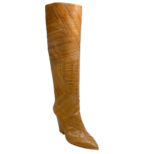 Tory Burch Beige Eel Embossed Lila Tall Boots