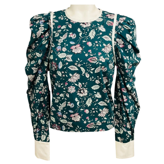 Isabel Marant Dark Green Multi Celwood Cotton Top