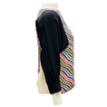 Load image into Gallery viewer, Dries Van Noten Black Multi Chevron Stripe Silk Top

