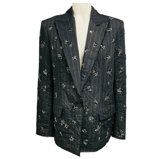 Simkhai Charcoal Grey Stripe Murphy Embellished Blazer