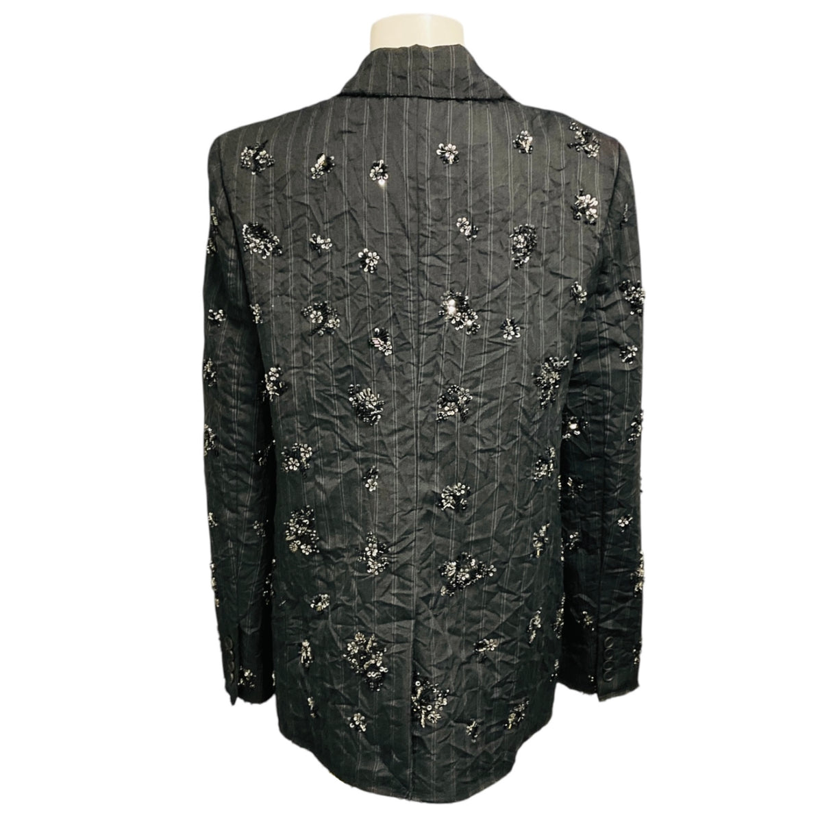 Simkhai Charcoal Grey Stripe Murphy Embellished Blazer