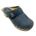 Load image into Gallery viewer, Chanel Blue 2014 Interlocking CC Logo Distressed Leather Clogs

