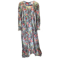 Load image into Gallery viewer, Cinq a Sept Blue / Red Multi Floral Printed Puckered Maxi Dress
