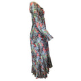 Load image into Gallery viewer, Cinq a Sept Blue / Red Multi Floral Printed Puckered Maxi Dress
