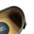 Load image into Gallery viewer, Chanel Blue 2014 Interlocking CC Logo Distressed Leather Clogs

