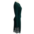 Load image into Gallery viewer, Alaia Green Cut Out Detail Long Sleeved Wool Knit Midi Dress
