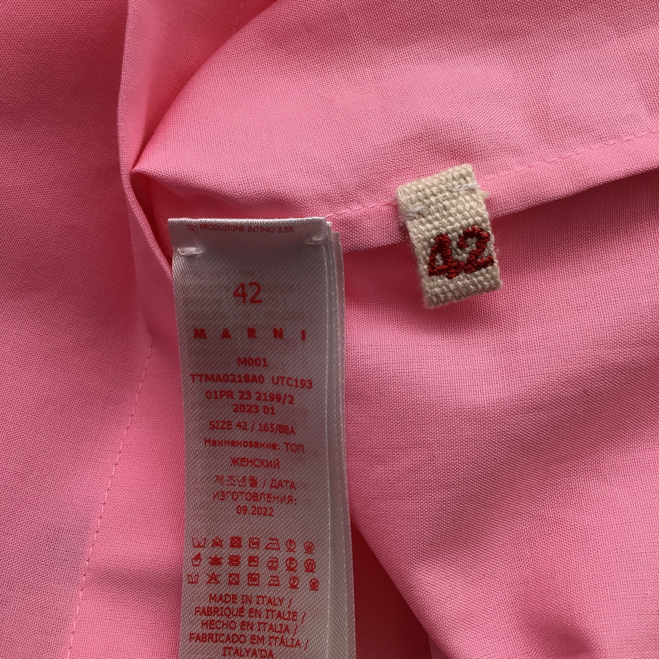 Marni Pink Sleeveless Cotton Top