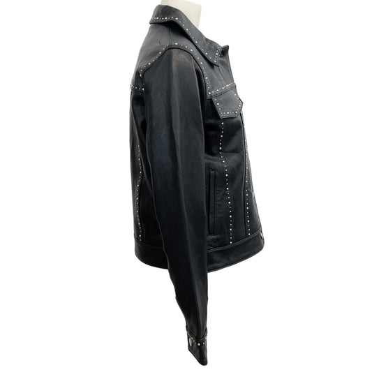 The Kooples Black Leather Jacket with Studs