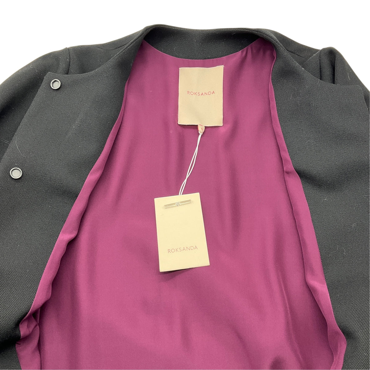 Roksanda Black Short Sleeved Wool and Mohair Coat