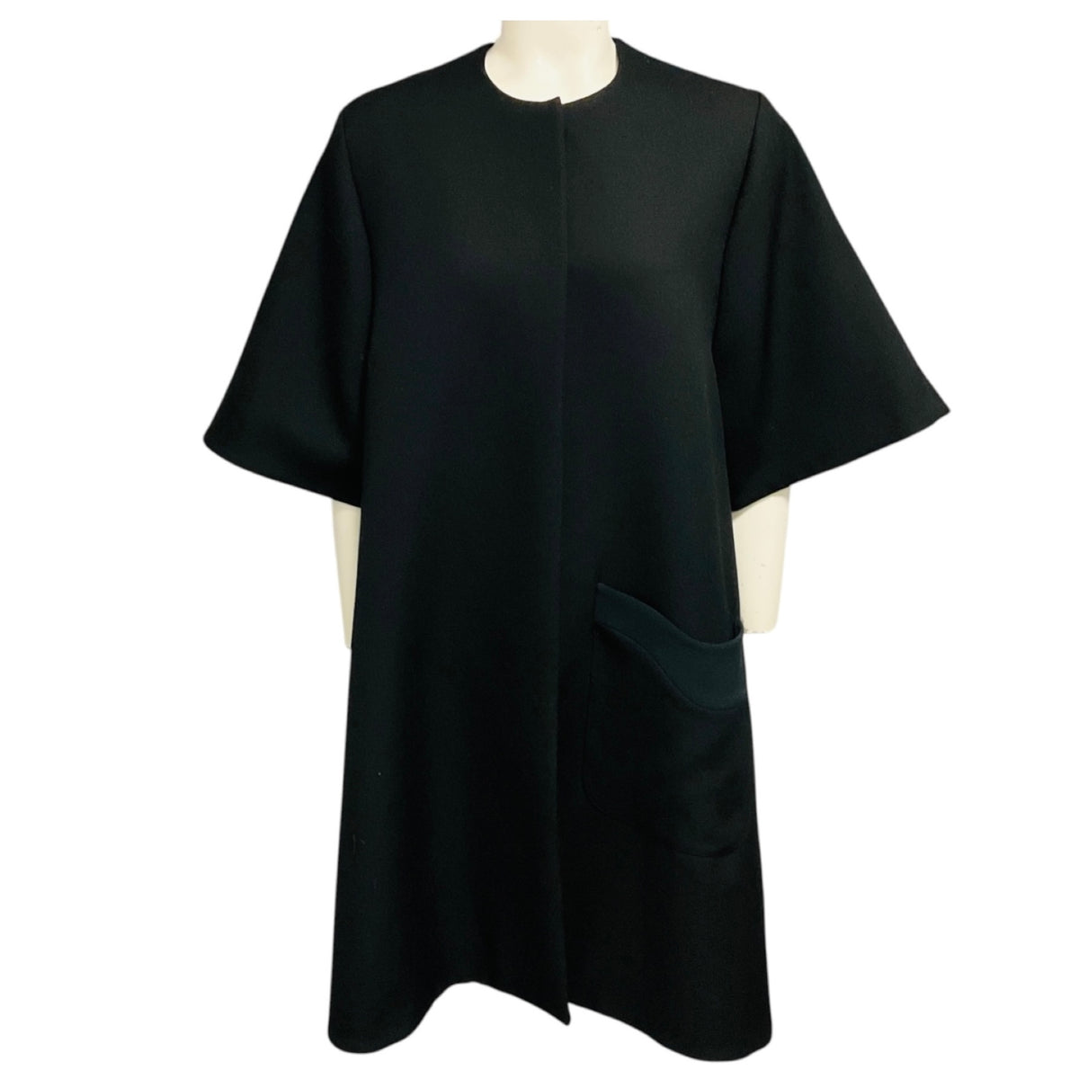 Roksanda Black Short Sleeved Wool and Mohair Coat
