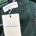 Load image into Gallery viewer, Dries van Noten Green / Beige / Black Long Sleeved Belted Wool Knit Cardigan Sweater
