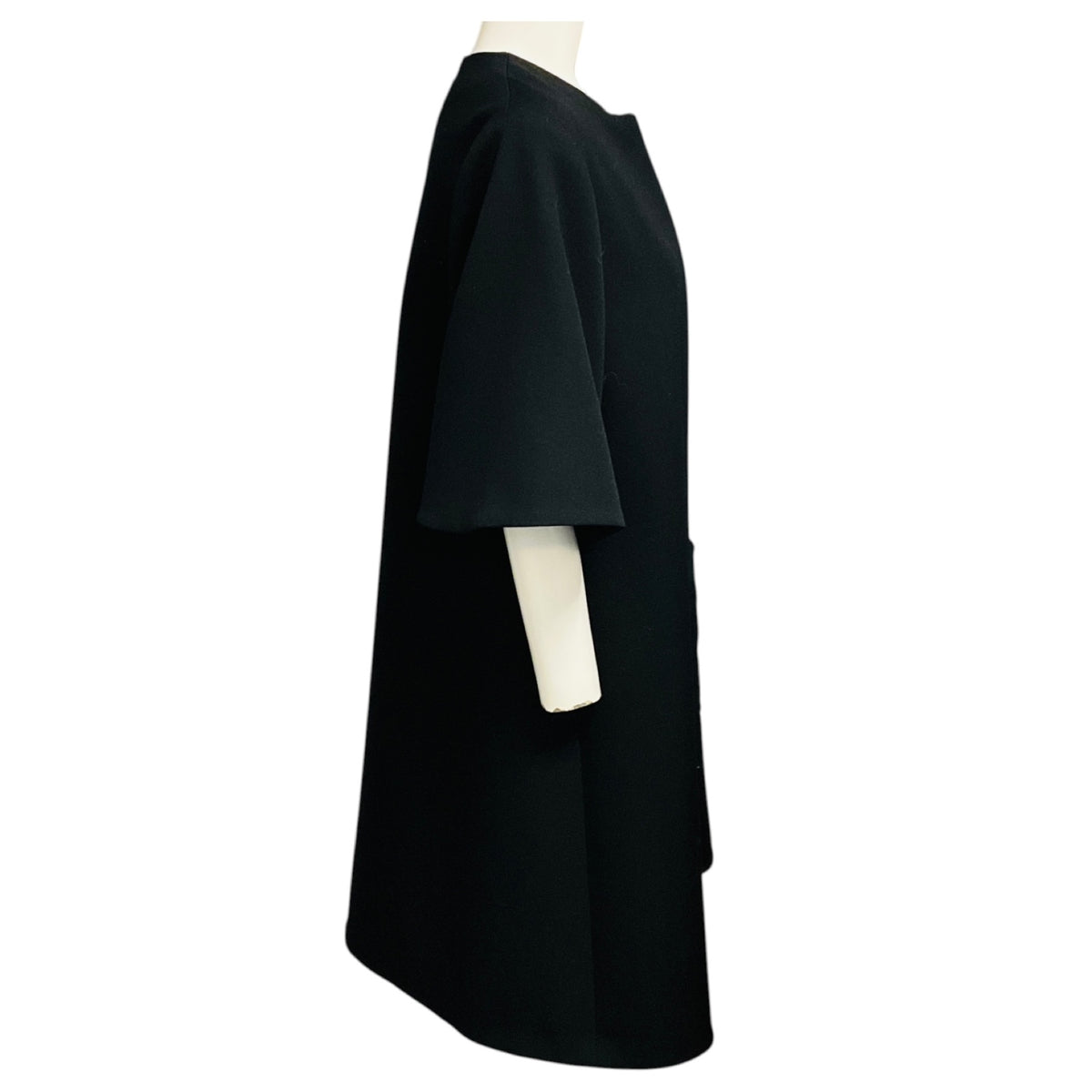 Roksanda Black Short Sleeved Wool and Mohair Coat