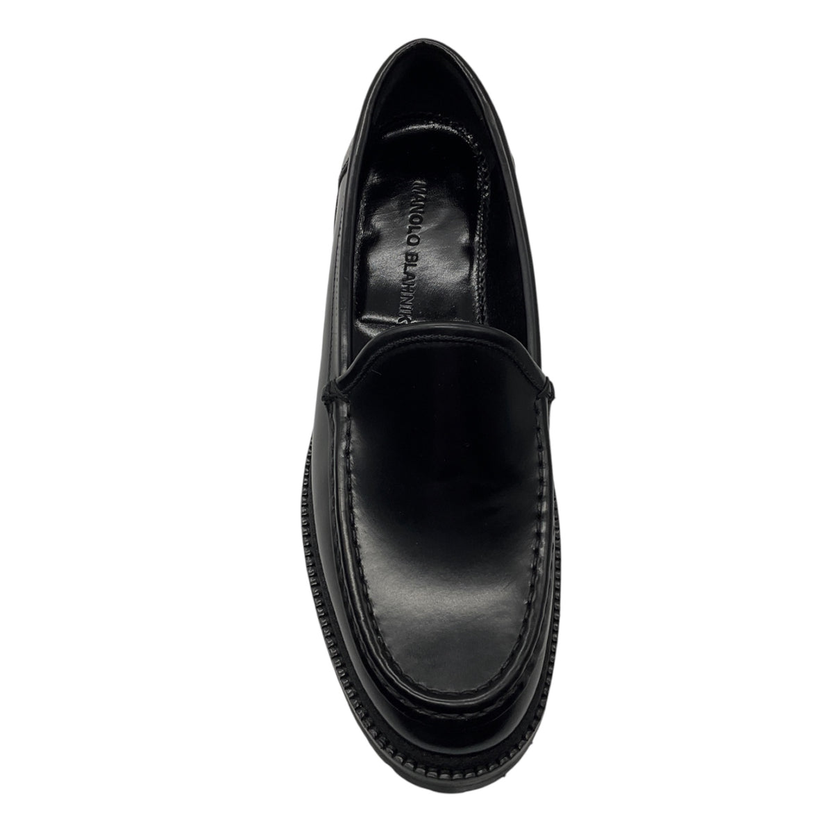 Manolo Blahnik Shiny Leather Loafers / Flats