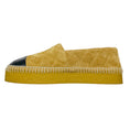 Load image into Gallery viewer, Chanel Tan / Black Leather Cap Toe CC Logo Embossed Quilted Suede Espadrille Flats
