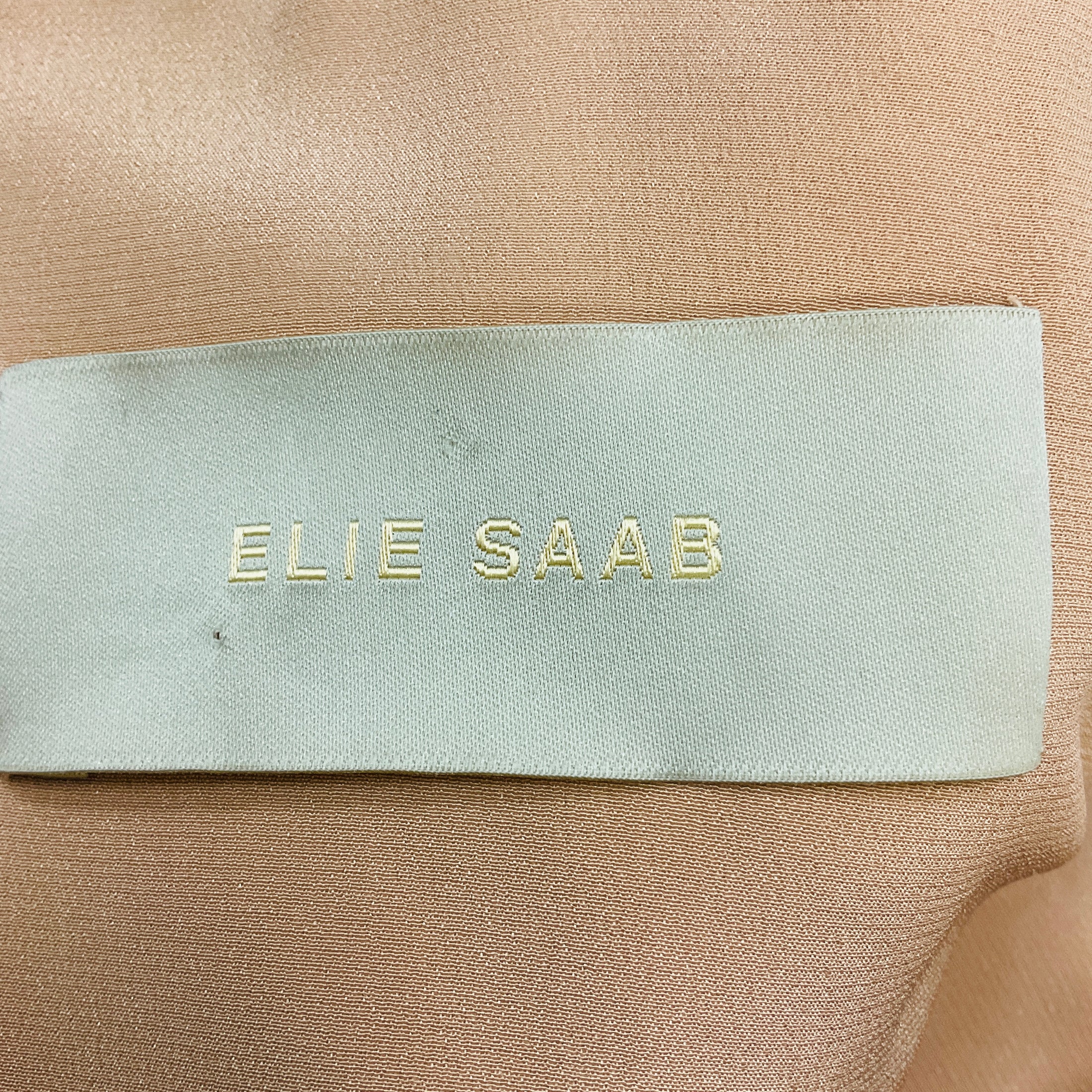 Elie Saab Blush Pink / Yellow / Rose Gold Metallic Camaleonte Sequined Midi Dress