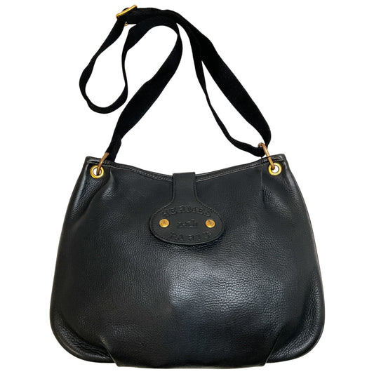 Hermes Vintage 1986 Black Leather Rodeo Shoulder Bag
