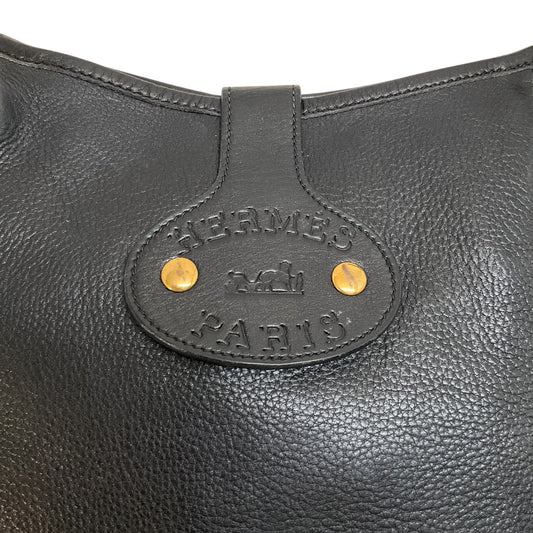 Hermes Vintage 1986 Black Leather Rodeo Shoulder Bag