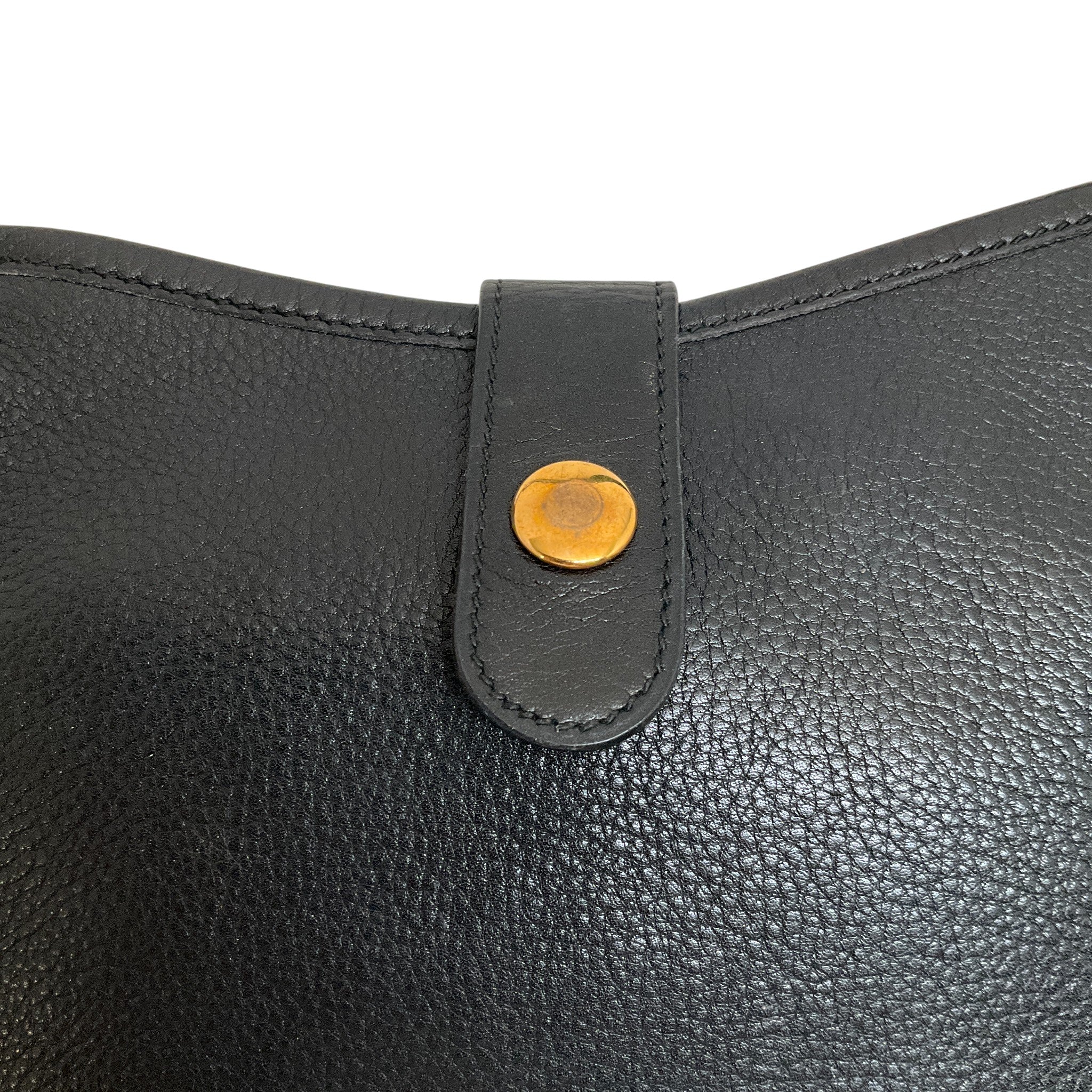 Hermes Vintage 1986 Black Leather Rodeo Shoulder Bag