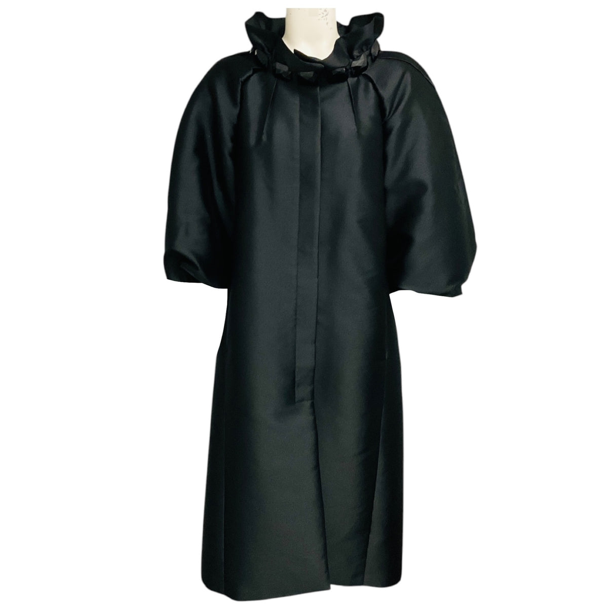 Redux Charles Chang-Lima Black Stone Embellished Satin Coat