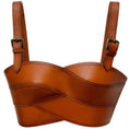 Load image into Gallery viewer, Monse Interwoven Strap Leather Bustier Crop Top
