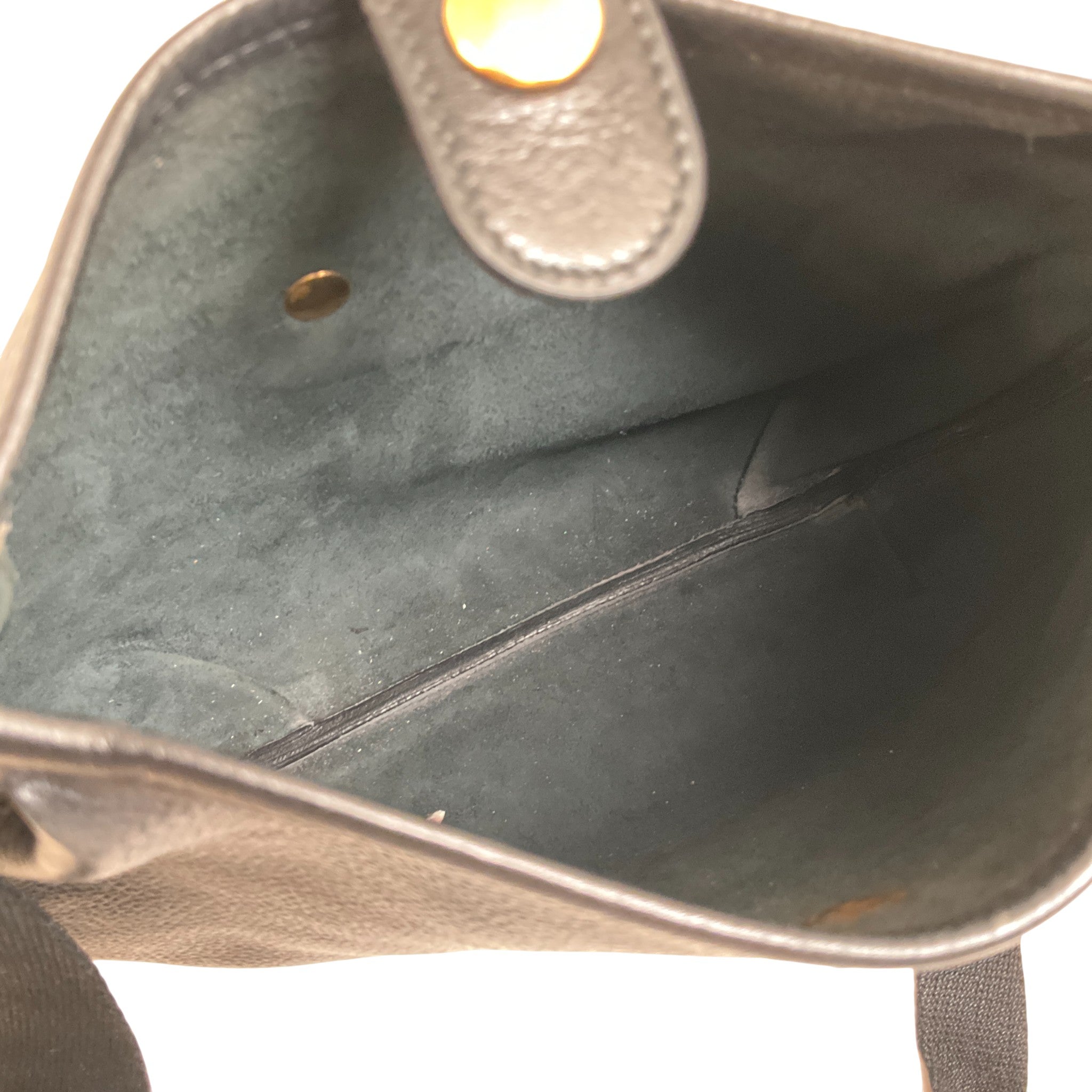 Hermes Vintage 1986 Black Leather Rodeo Shoulder Bag