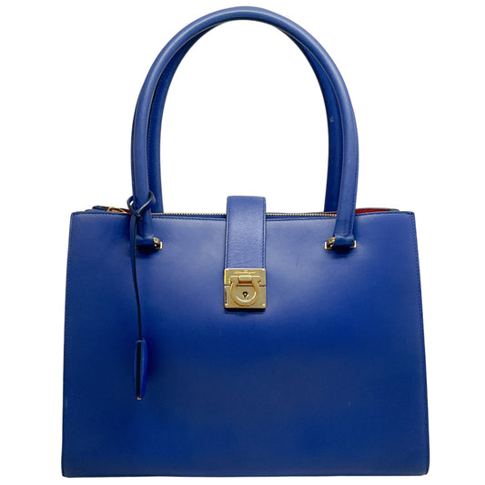 Salvatore Ferragamo Cobalt Leather Marlene Tote

