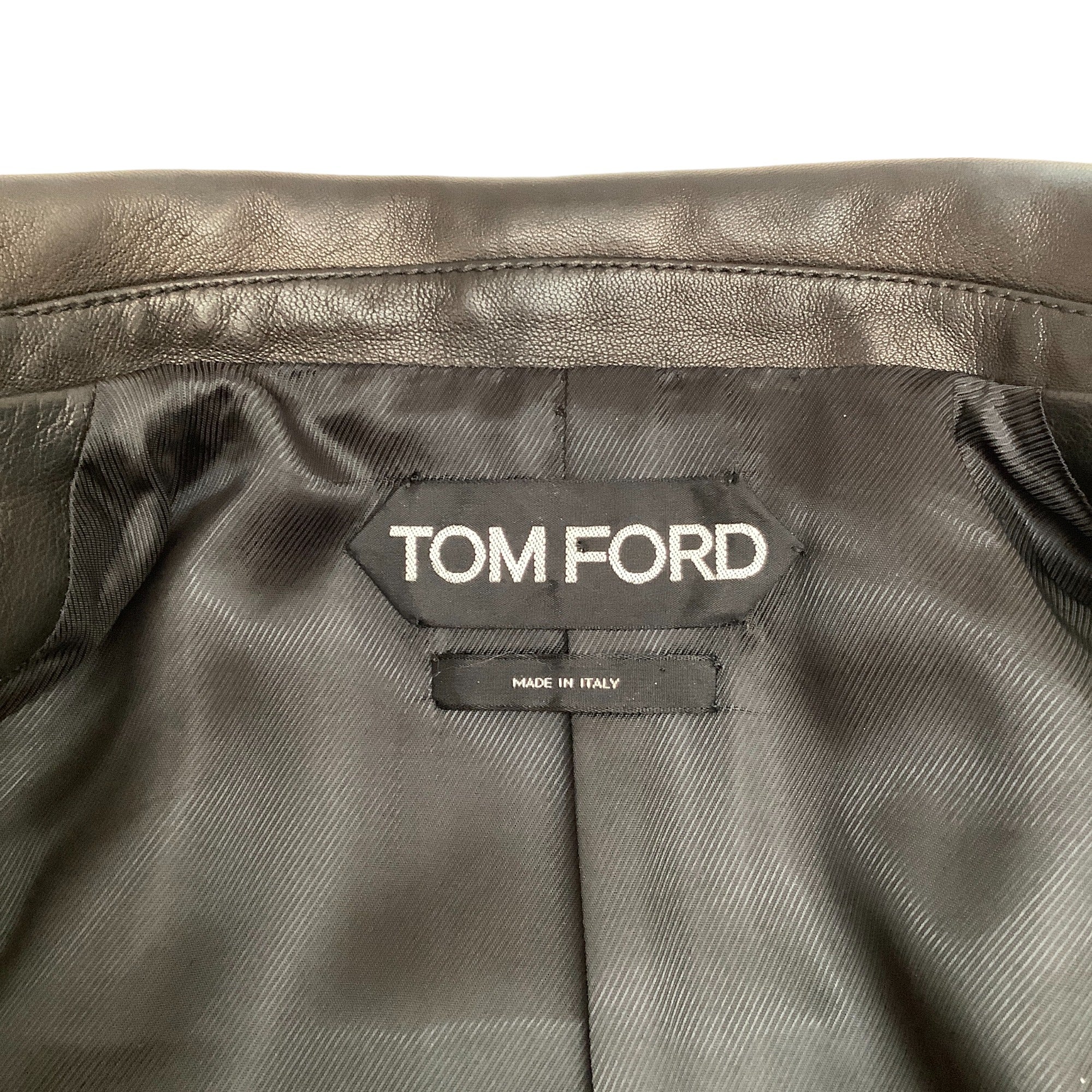 Tom Ford Black Leather Four Pocket Blazer