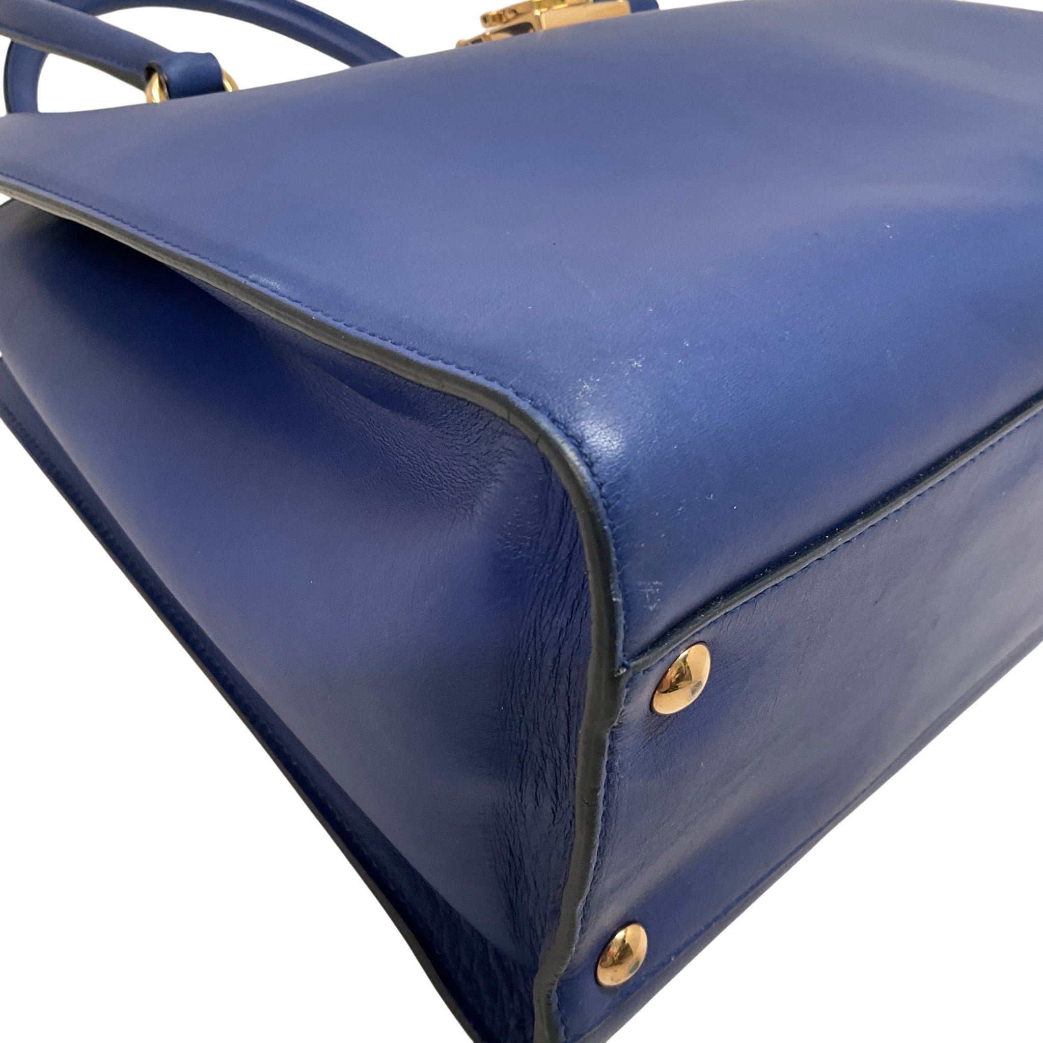 Salvatore Ferragamo Cobalt Leather Marlene Tote