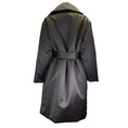 Load image into Gallery viewer, Mantu Charcoal Grey 2022 Belted Padded Satin Coat
