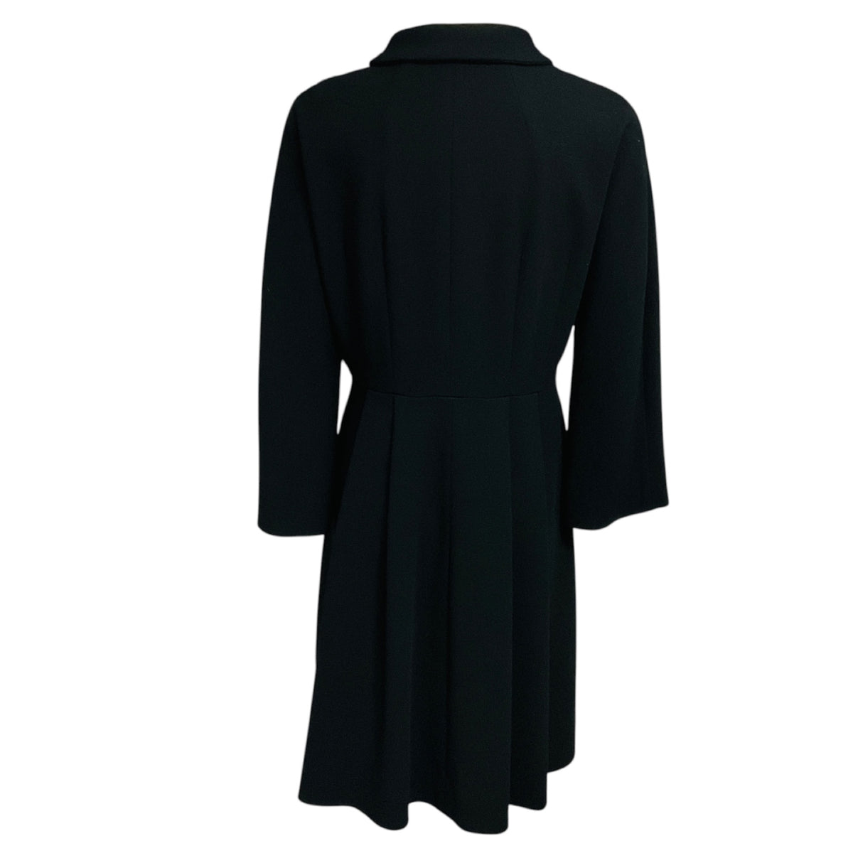 Dolce & Gabbana Black Collared Button Front Crepe Coat with Polka Dot Lining