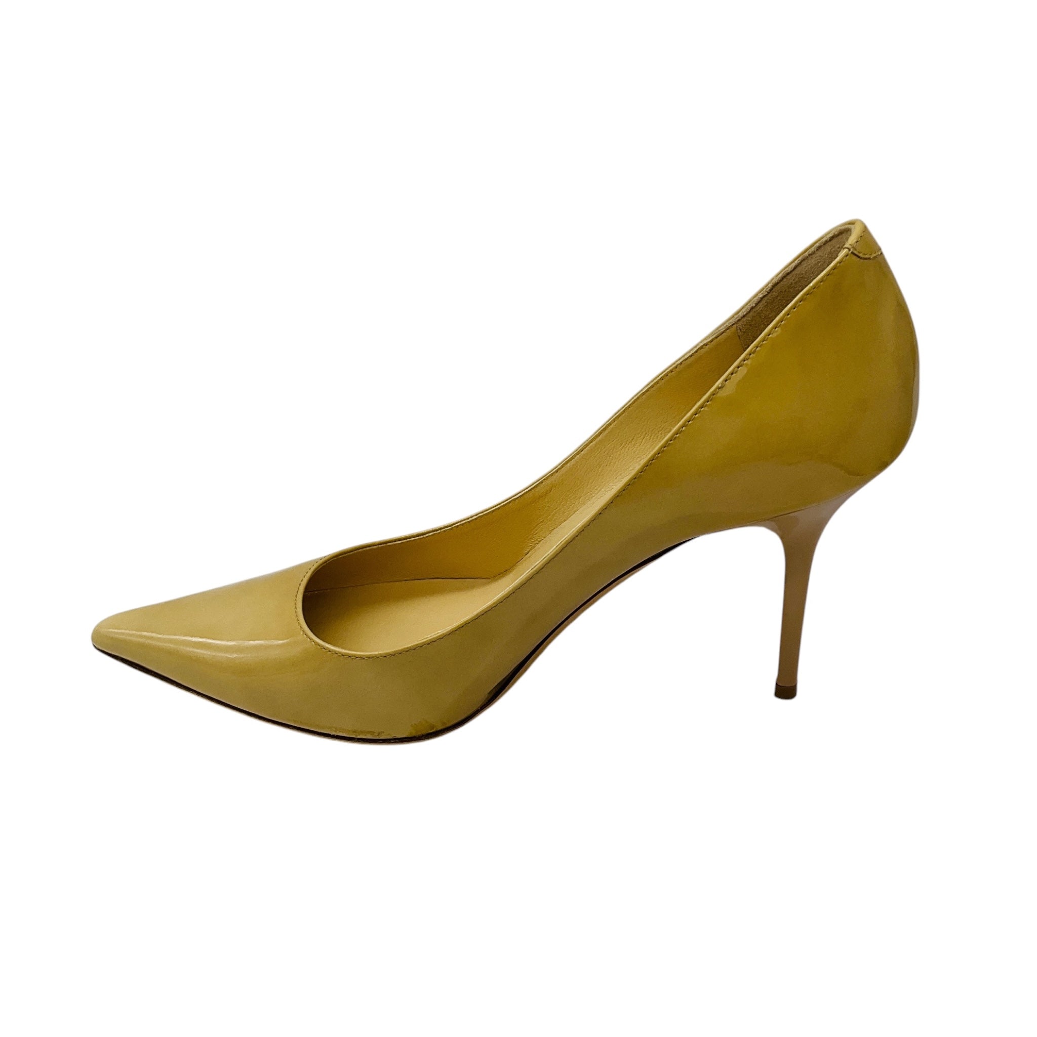 Jimmy Choo Nude Pointed Toe Patent Leather Pumps