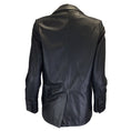 Load image into Gallery viewer, Yves Salomon Black Double Breasted Silk Lined Lambskin Leather Blazer
